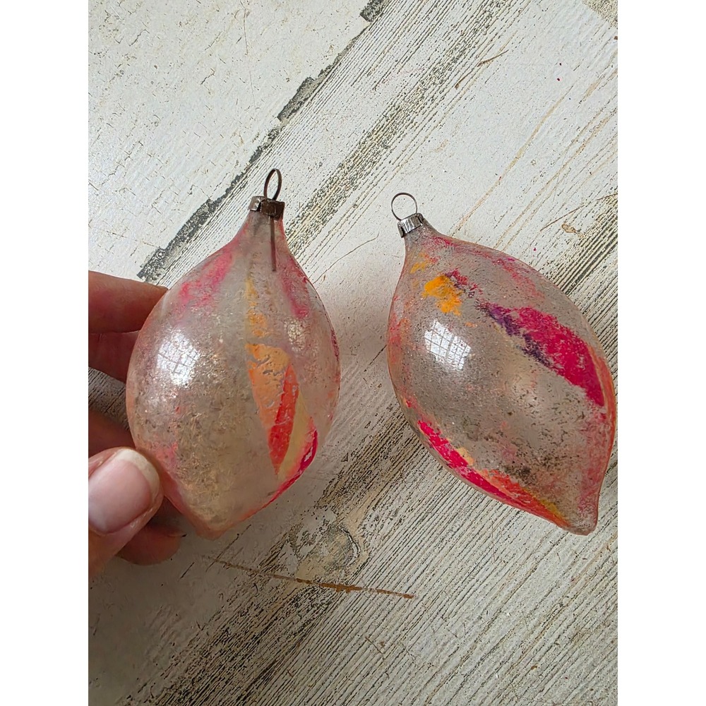Vintage teardrop ornament glass spiral end of day?